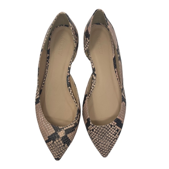 J.Crew Pink Snakeskin Pointed Toe Flats Women’s 7.5 - Picture 7 of 8